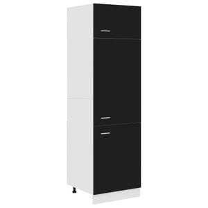 Dulap de frigider, lemn prelucrat, 60x57x207 cm, negru