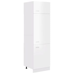Dulap frigider, lemn prelucrat, 60x57x207 cm, alb extralucios