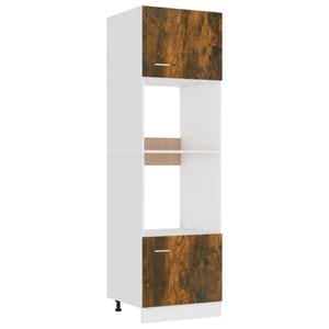 Dulap cuptor microunde, lemn prelucrat, 60x57x207 cm, stejar afumat