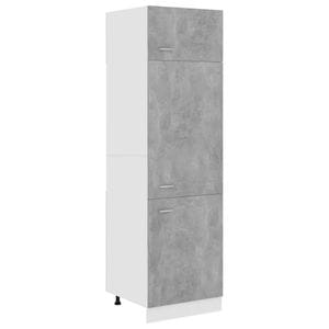 Dulap frigider, lemn prelucrat, 60 x 57 x 207 cm, gri beton