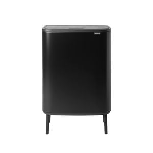 Cos de gunoi cu soft touch Brabantia  Bo Touch, 2 compartimente, inox, 2x30 l, negru mat