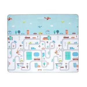 Covoras de joaca Daro, cu doua fete, termoizolant, cu literele trafic urban si parc, multicolor 180x200x0.8 cm