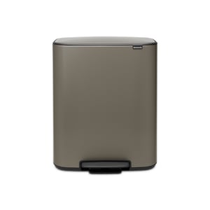 Cos de gunoi cu pedala Brabantia Bo, 2 compartimente, inox, 2x30 l, platina