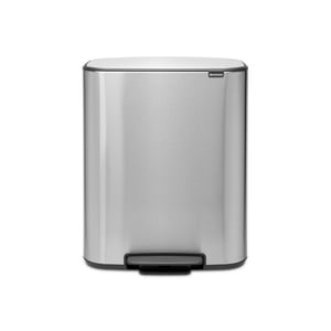 Cos de gunoi cu pedala, 2 compartimente, argintiu, inox mat, 2x30 l, Bo, Brabantia - 8710755211461