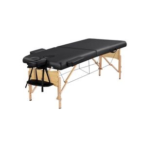 Masa pliabila de masaj Daro, cu reglaj pentru inaltime, din piele ecologica, 68x67x185cm, negru