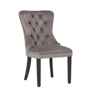 Scaun living KJC005, tapiterie gri, cu picioare negre, 98 x 47 x 51 cm
