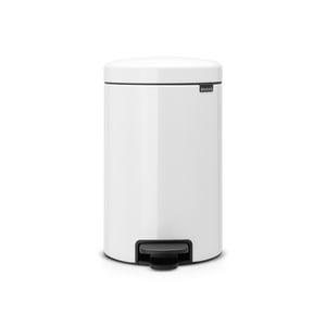 Cos de gunoi cu pedala Brabantia NewIcon, galeata metalica, alb, inox, 12 l