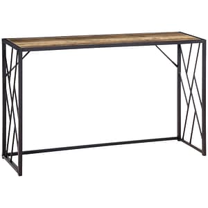 Consola hol HomCom, 120l x 35A x 75H cm, PAL/Metal/Otel, Maro