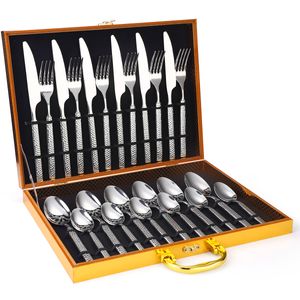 Set tacamuri din inox pentru 6 persoane TRENDYS, luxury edition, 24 piese, crom