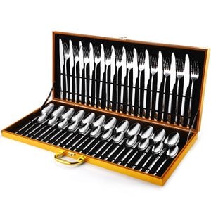 Set tacamuri din inox TRENDYS, luxury edition, 48 piese, crom