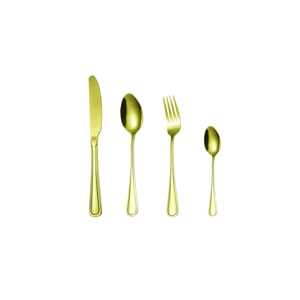 Set tacamuri din otel inoxidabil TRENDYS, pentru 6 persoane, 24 piese, auriu