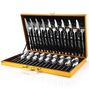 Set tacamuri din inox TRENDYS, luxury edition, 36 piese, crom