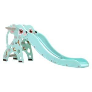 Tobogan Pentru Copii NOVOKIDS Tiana Deer , Pentru Interior si Exterior, 160 centimetri panta alunecare, Maxim 20 Kg, Cos de baschet inclus , Model Caprioara , Albastru