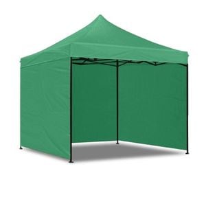 Cort gradina quick tent PROCART, 3x3x3 m, 3 pereti laterali, structura metalica, impermeabil, verde