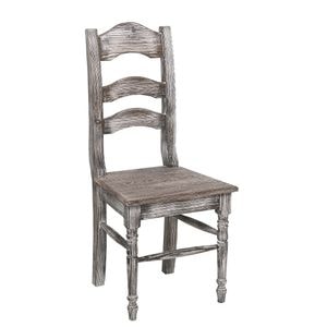 Scaun, blat stejar, culoare gri P065, periat adanc, 100% lemn masiv, 44x102x44 cm