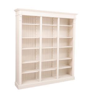 Biblioteca tripla, Colectia Directoire, culoare crem P015, vopsit, 100% lemn masiv, 180x197x39 cm