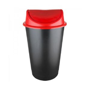 Cos de gunoi DacEnergy, realizat din plastic, cu capac batant, capacitatea 60 l, rosu