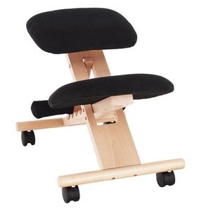 Scaun birou DacEnergy, realizat din lemn, tapitat, ergonomic, 46x65x52-72 cm, negru