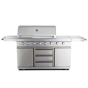 Bucatarie de exterior modulara ALL'GRILL Top-Line Ultra 100930, gratar pe gaz si carbune cu Air System