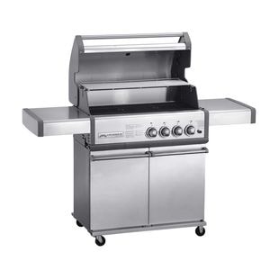 Gratar pe gaz Crossray by Heatstrip TCS4EU30 + Stand Heatstrip TCS4-TROLLY, suprafata de gatit 85 x 40 cm, Argintiu