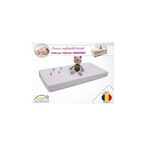 Saltea copii MyKids, Cocos Confort II, Compozitie cocos-burete-cocos, 160x80x15 cm, Alb