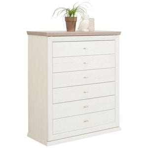Comoda Hom'in, 95x115x43 cm, gri-alb