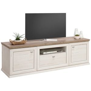 Comoda joasa Hom'in, 180x56x50 cm, 2 usi, gri-alb
