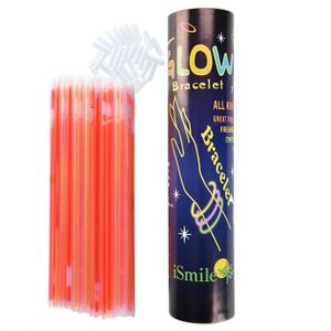 Betisoare bratari luminoase glow sticks PROCART, set 100 bucati, rosu