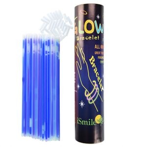 Betisoare bratari luminoase glow sticks PROCART, set 100 bucati, albastru