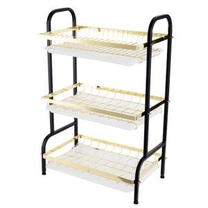 Suport vesela TRENDY'S, cu trei nivele, 42x23.5x39 cm, negru-gold