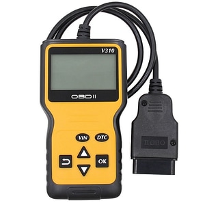 Dispozitiv de diagnosticare si scanare auto Techstar V310, OBD2, Citire/ Stergere coduri de eroare, Ecran LCD, ABS/ESP/SRS, Universal, Galben/Negru