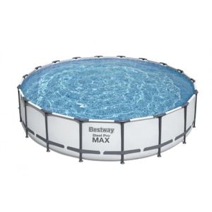 Piscina cadru metalic Bestway, diametru 549 cm, inaltime 122 cm, 23062 l, filtru cu cartus, treapta siguranta