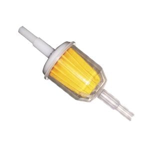 Filtru benzina Cridem, universal mic, cu carcasa transparenta, portocaliu