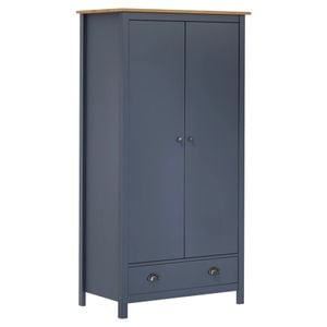 Sifonier cu 2 usi Hill VIDAXL, gri, 89x50x170 cm, lemn masiv pin