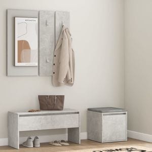 Set de mobilier pentru hol VIDAXL, gri beton, lemn prelucrat