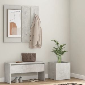 Set de mobilier pentru hol VIDAXL, gri beton, lemn prelucrat