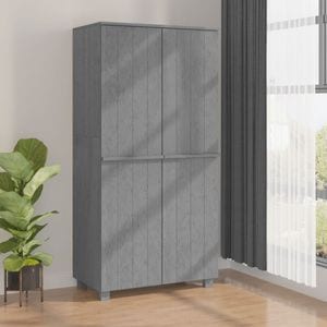 Dulap haine HAMAR VIDAXL, gri inchis, 89x50x180 cm, lemn masiv de pin