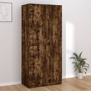Sifonier VIDAXL, stejar fumuriu, 90x52x200 cm, lemn prelucrat