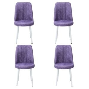 Set 4 Scaune Cronos Mov Picior Alb