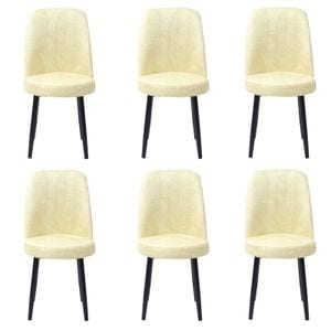 Set 6 Scaune Cronos Crem Picior Negru