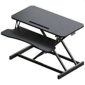 Masa ajustabila de birou Sit-Stand PROCART, lucru in picioare sau sezut, inaltime reglabila 14-51 cm, suport smartphone, cadru forma X