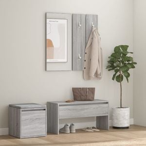 Set de mobilier pentru hol VIDAXL, gri sonoma, lemn prelucrat
