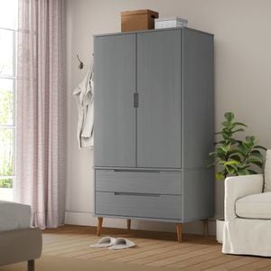 Sifonier VIDAXL MOLDE, gri, 90x55x175 cm, lemn masiv de pin
