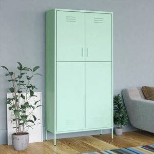 Sifonier VIDAXL, verde menta, 90x50x180 cm, otel