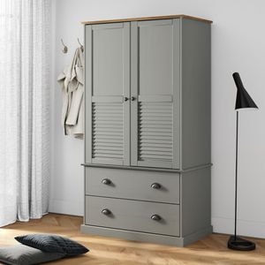 Sifonier VIDAXL VIGO, gri, 90x55x176 cm, lemn masiv de pin