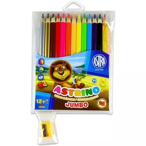 Creioane colorate Astra, Astrino, triunghiulare, 12 bucati/set