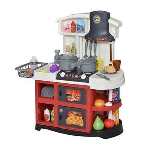 Bucatarie copii PROCART, abur rece, robinet pompa apa, accesorii gatit si alimente, 61x56x25.5 cm