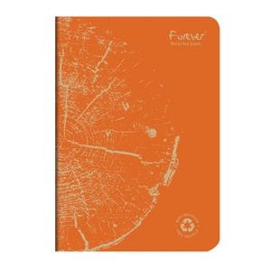 Caiet capsat A5 Clairefontaine, Forever, 48 file, dictando hartie reciclata, portocaliu