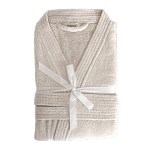 Halat Baie Frotir Stock Int, ET2000, 400 GSM, 100% Bumbac, Unisex, Buzunare, Cordon, Maneca 3/4, Crem, S-M