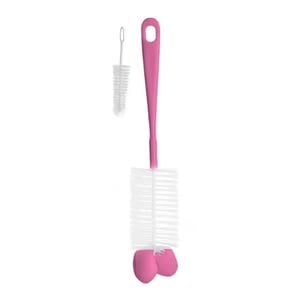 Set 2 perii pentru curatarea biberoanelor si a tetinelor BabyOno 720/02, Roz